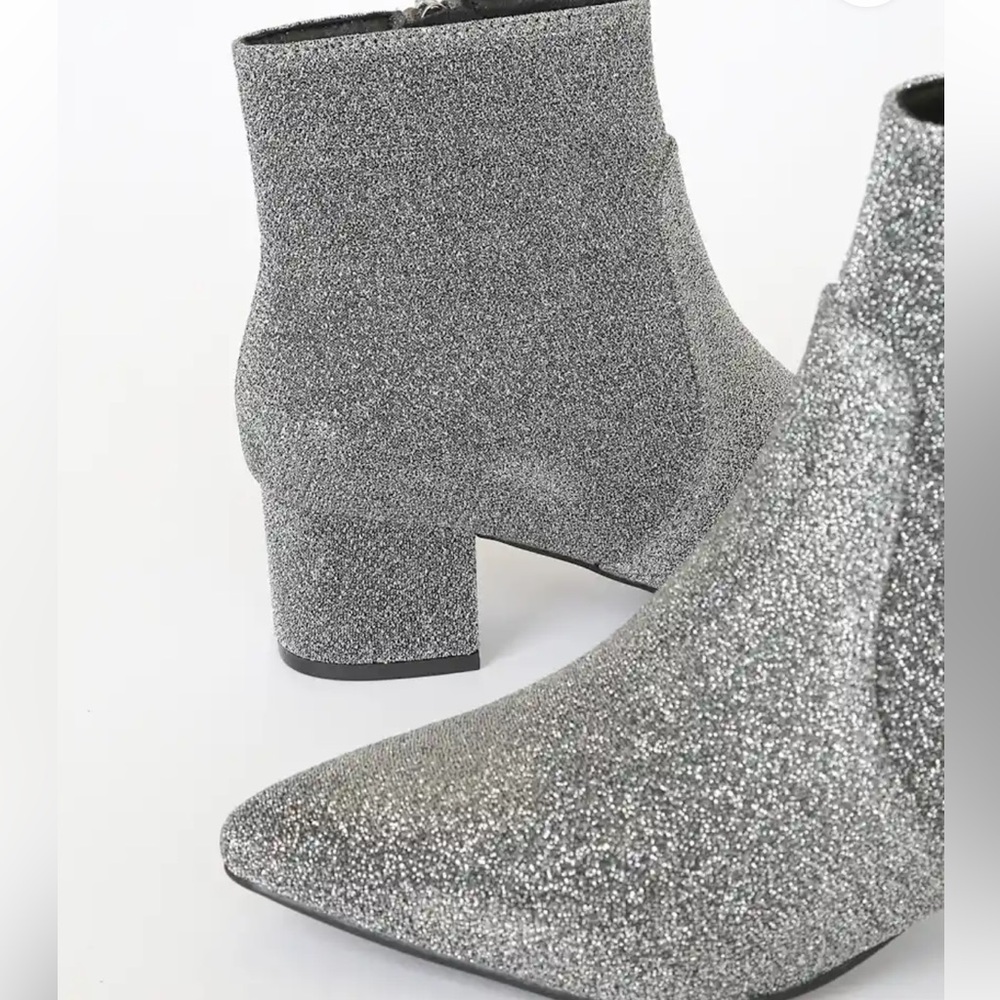 Lulu's Silver Ankle Boots - Picture 2 of 11